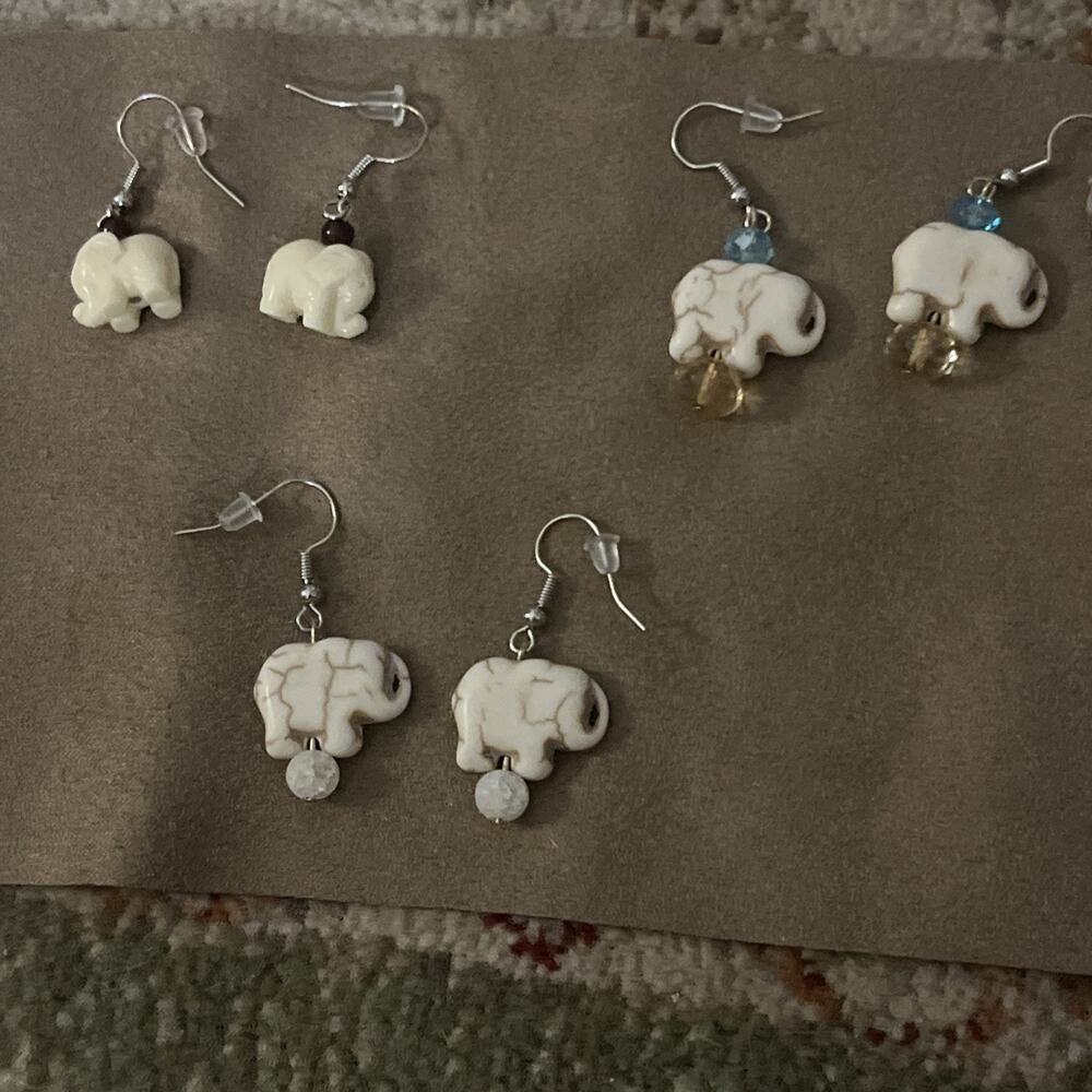 Artisan Elephant Dangly Earrings